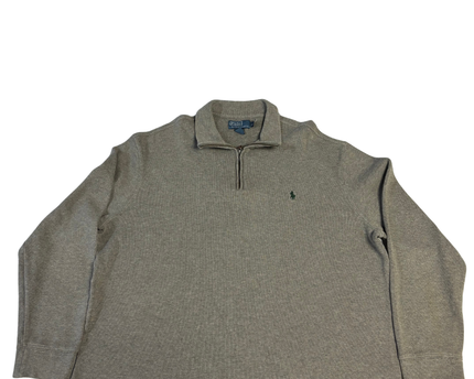 Polo Ralph Lauren Brown Textured Quarter-Zip Sweater