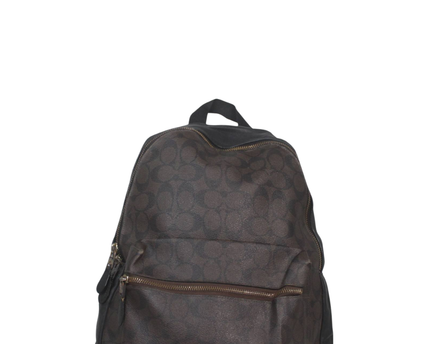 Coach Dark Brown Signature Monogram Backpack Bag