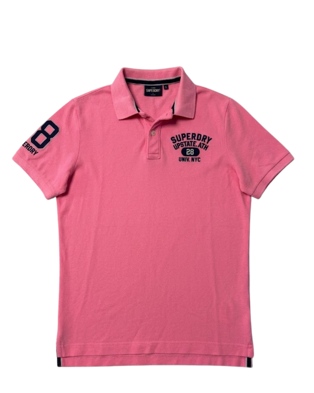 Superdry Pink Graphic Collegiate Polo Shirt