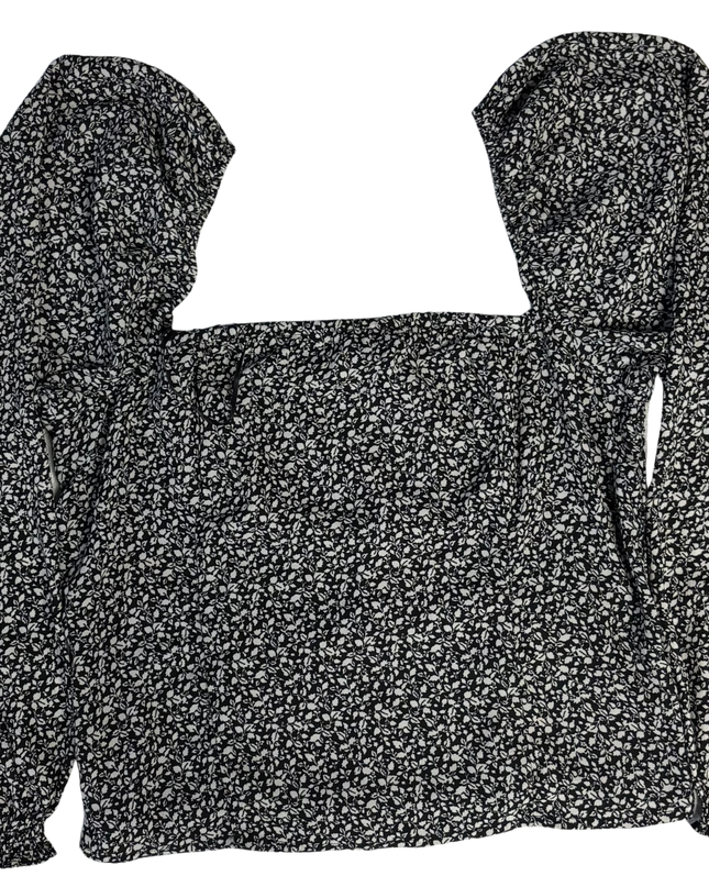 Abercrombie & Fitch Black Floral Puff Sleeve Blouse