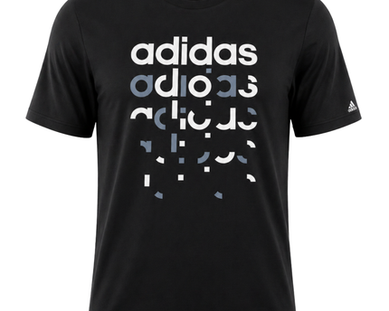 Adidas Black Deconstructed Graphic Logo Tee