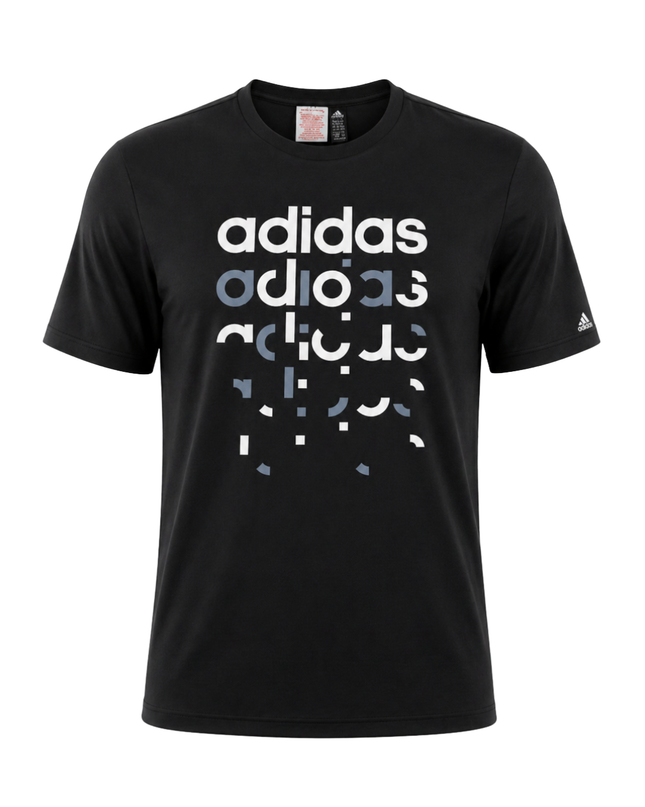 Adidas Black Deconstructed Graphic Logo Tee