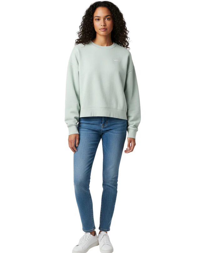 Nike Light Green Oversized Cropped Sweatshirt