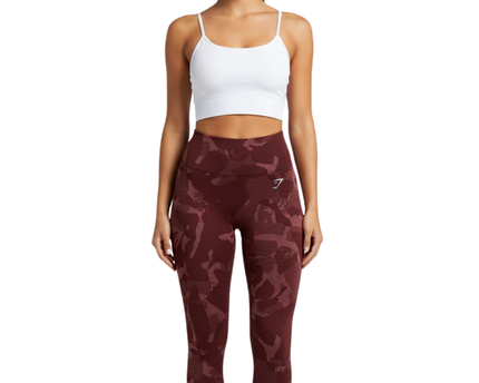 Gymshark Burgundy Camo Adapt Seamless Leggings