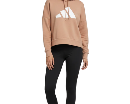 Adidas Peach Cropped Graphic Logo Hoodie