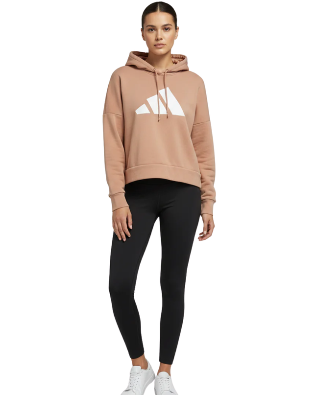 Adidas Peach Cropped Graphic Logo Hoodie