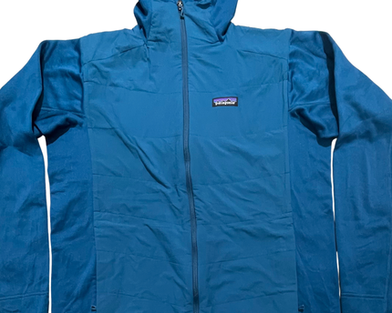 Patagonia Blue Hybrid Hooded Mid-Layer Jacket