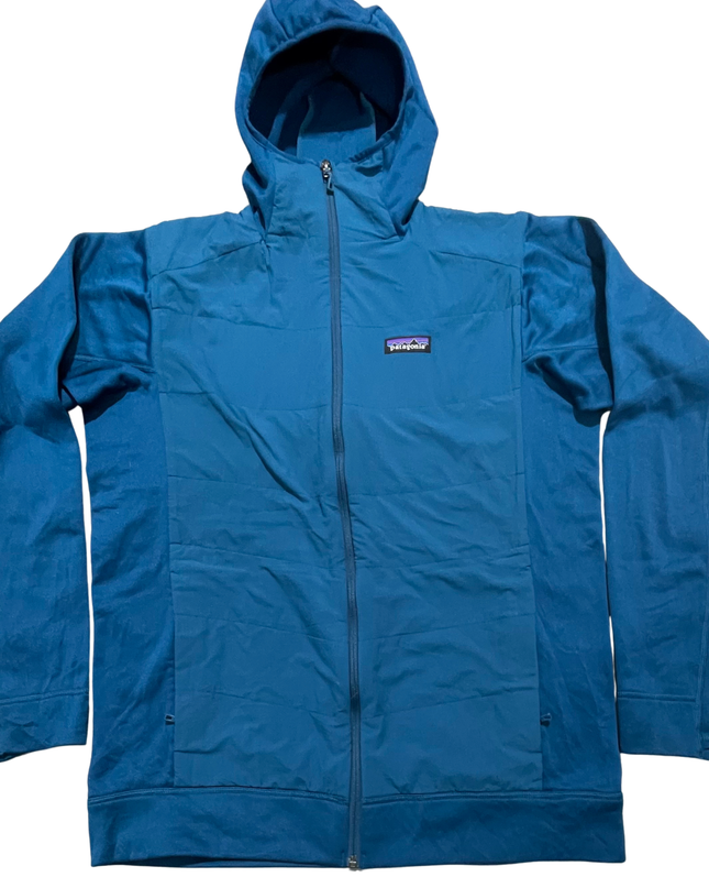 Patagonia Blue Hybrid Hooded Mid-Layer Jacket