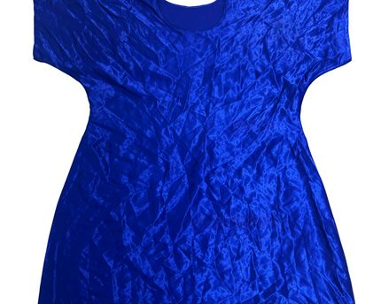 Blue Velvet Traditional Loose-Fitting Dress - L