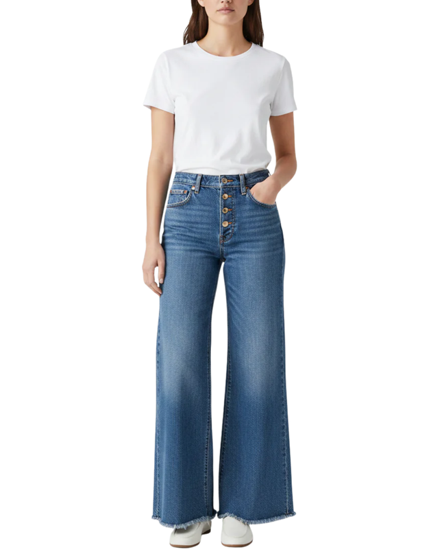 Levi's Premium Blue Ribcage Bell High-Rise Flared Jeans