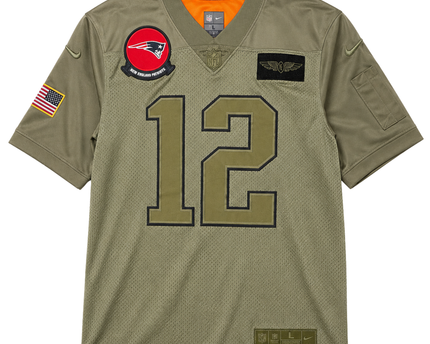 Nike Olive New England Patriots Tom Brady Salute to Service Jersey