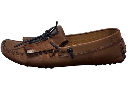 Car Shoe Tan Fringed Driving Loafers W/Box