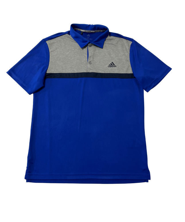 Adidas Blue and Grey Two-Tone Performance Sports Polo
