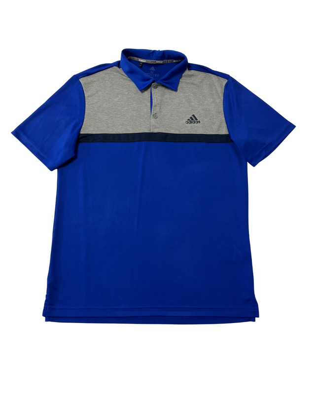 Adidas Blue and Grey Two-Tone Performance Sports Polo