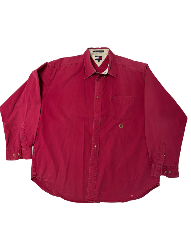 Tommy Hilfiger Red Long Sleeve Button-Down Shirt
