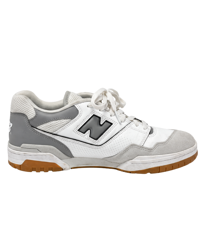 New Balance 550 White/Grey Gum Sole Sneakers