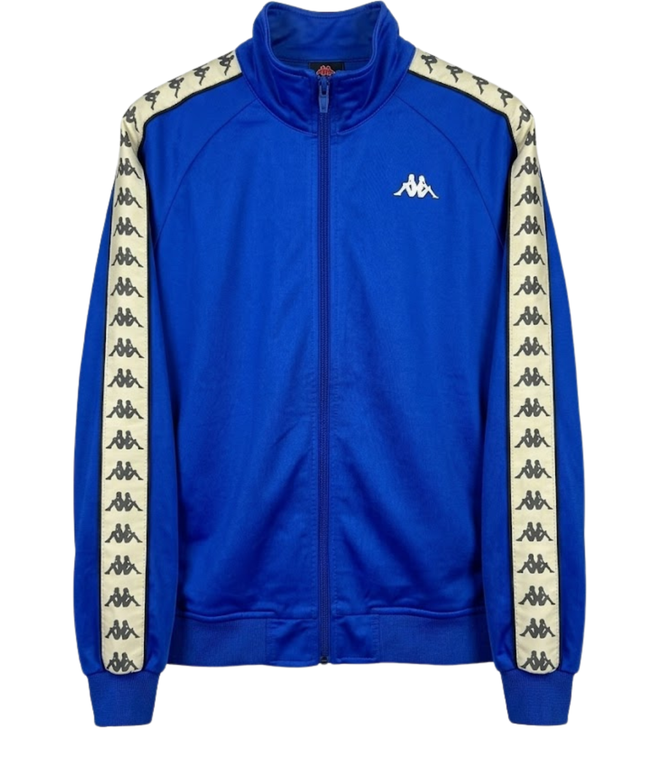 Kappa Blue Vintage-Style Logo Tape Track Jacket