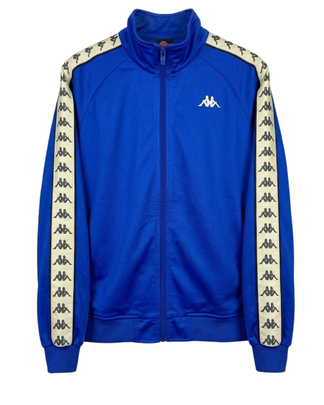 Kappa Blue Vintage-Style Logo Tape Track Jacket