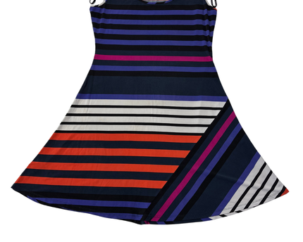 Calvin Klein Multi-color Striped A-Line Sleeveless Dress