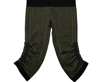 Lululemon Green and Black Chevron Cropped Ruched Leggings