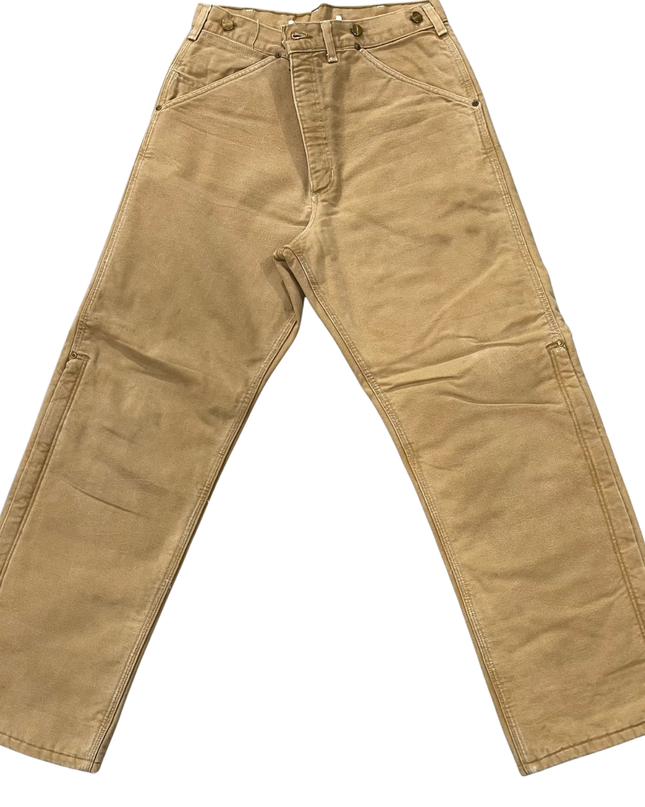 Carhartt Tan Heavyweight Canvas Flannel-Lined Utility Work Pants