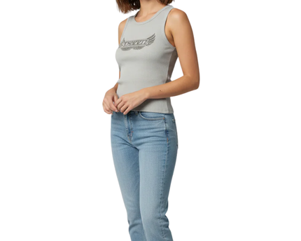 H&M DIVIDED Grey Graphic Ribbed Tank Top