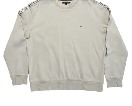 Tommy Hilfiger Beige Logo Tape Sweatshirt