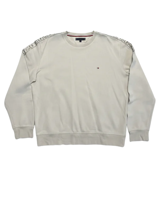 Tommy Hilfiger Beige Logo Tape Sweatshirt