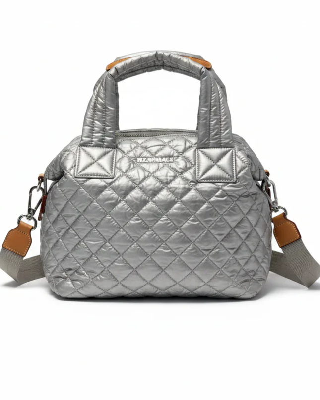 MZ Wallace Silver Quilted Metro Tote Bag