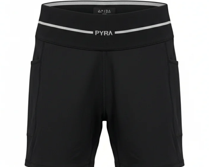 PYRA Black Compression Biker Shorts