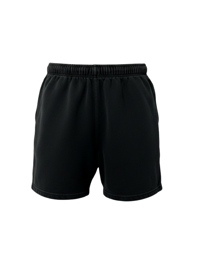 SUMWON Black Acid Wash Sweat Shorts