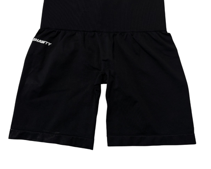 SHAWTY Black High-Waisted Seamless Biker Shorts
