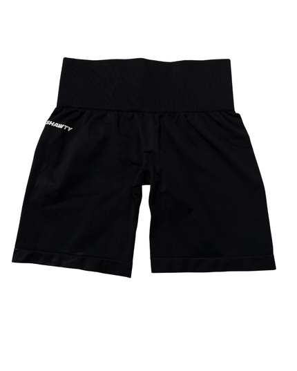 SHAWTY Black High-Waisted Seamless Biker Shorts