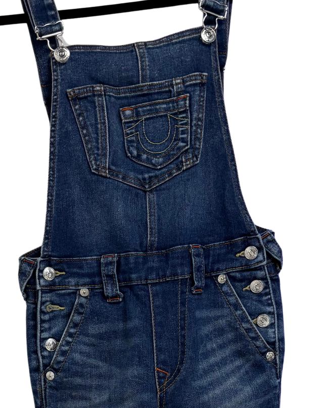 True Religion Blue Denim Overalls Jumpsuit