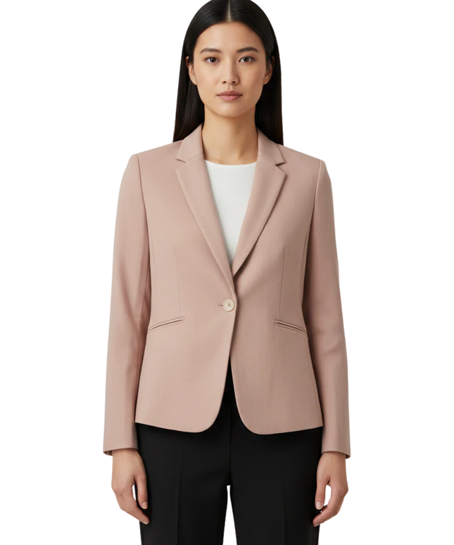 H&M Dusty Pink Tailored Single-Button Blazer