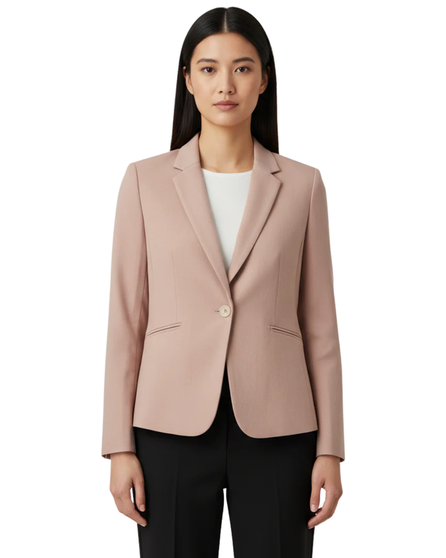 H&M Dusty Pink Tailored Single-Button Blazer