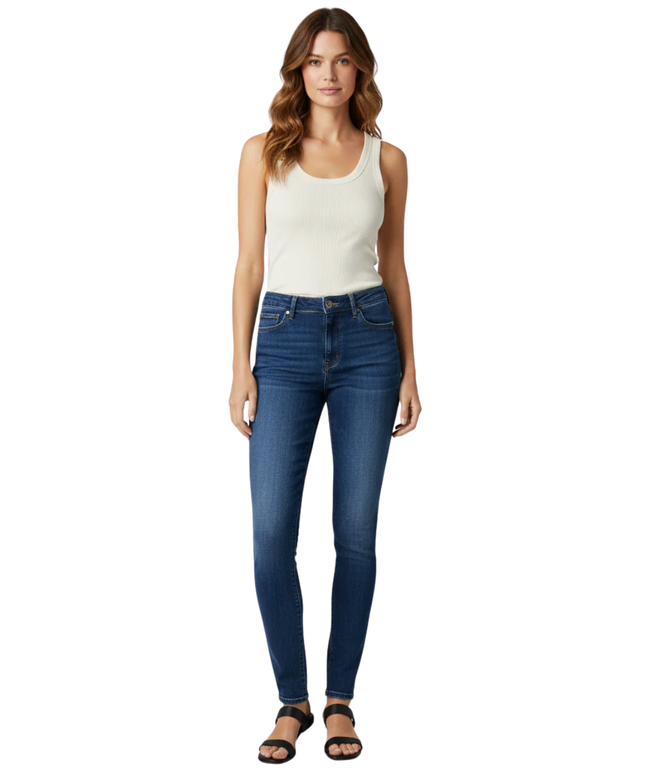 True Religion Blue Halle Mid Rise Super Skinny Jeans