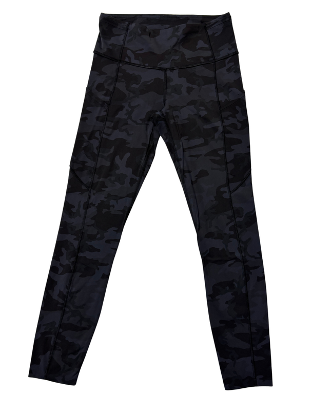 Lululemon Black Camo Performance High-Waist Leggings with Pockets