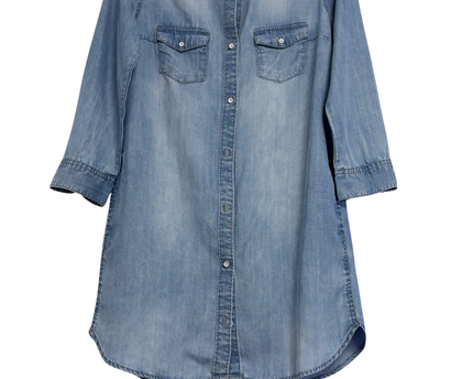 H&M Blue Denim Button-Down Shirt Dress