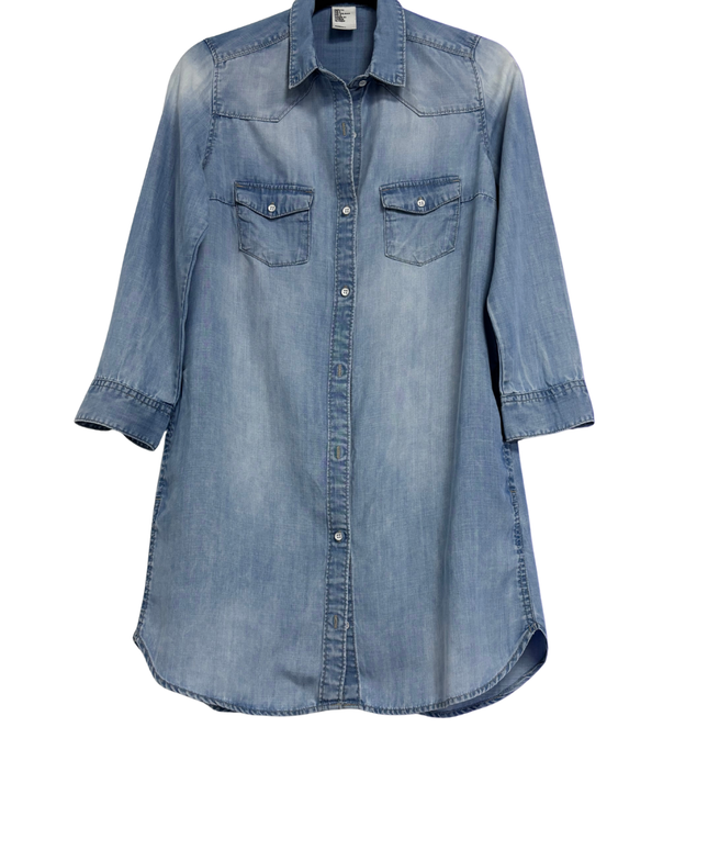 H&M Blue Denim Button-Down Shirt Dress