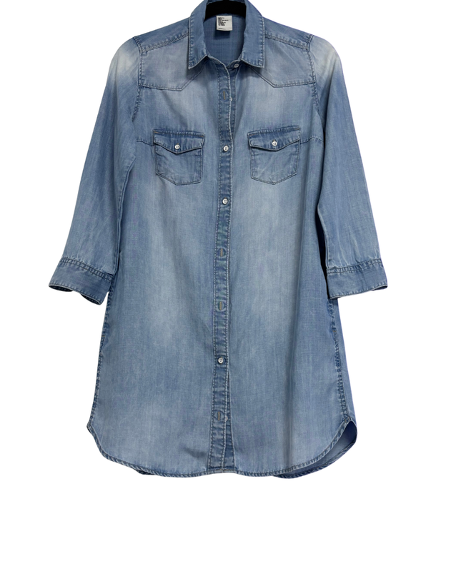 H&M Blue Denim Button-Down Shirt Dress