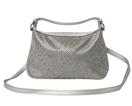 Vince Camuto Silver Rhinestone Embellished Evening Bag