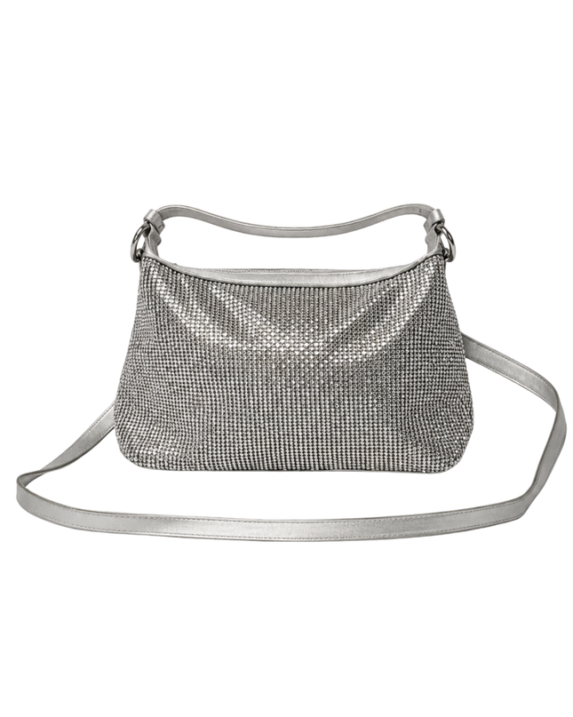 Vince Camuto Silver Rhinestone Embellished Evening Bag