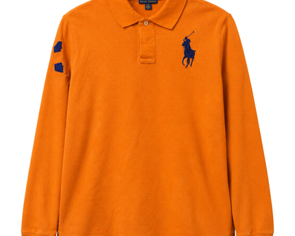 Polo Ralph Lauren Orange Long-Sleeve Big Pony Polo Shirt