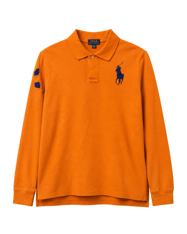 Polo Ralph Lauren Orange Long-Sleeve Big Pony Polo Shirt