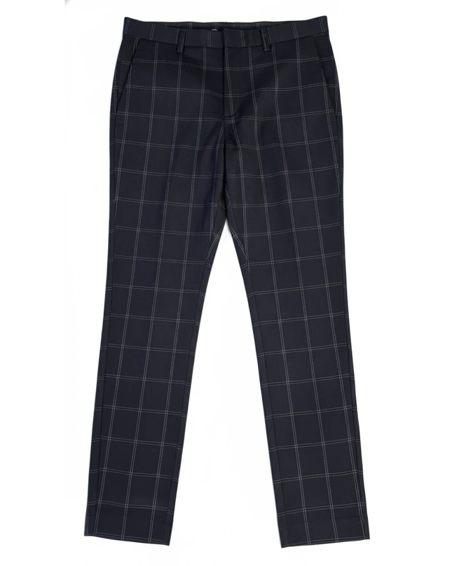 H&M Black Windowpane Skinny Fit Dress Pants