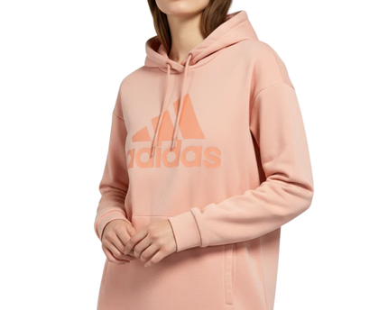 Adidas Pink Tonal Logo Pullover Hoodie