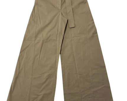 Zara Beige High-Waisted Wide Leg Belted Utility Pants