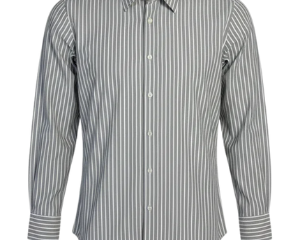 BOSS Gray Striped Long Sleeve Shirt