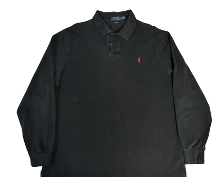Polo Ralph Lauren Black Long Sleeve Slim Fit Polo Shirt